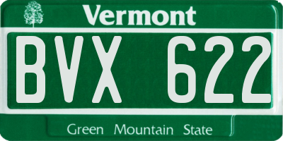 VT license plate BVX622