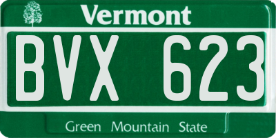 VT license plate BVX623