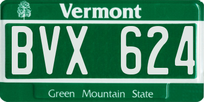 VT license plate BVX624