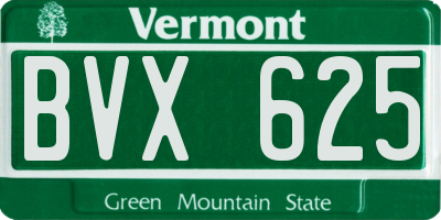 VT license plate BVX625