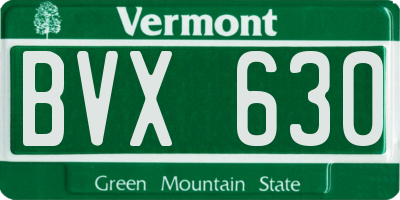 VT license plate BVX630