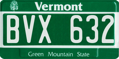 VT license plate BVX632