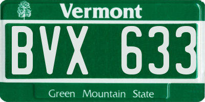 VT license plate BVX633