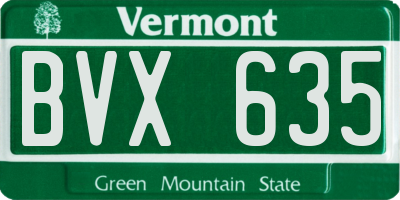 VT license plate BVX635