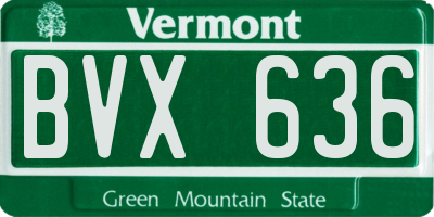 VT license plate BVX636