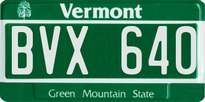 VT license plate BVX640