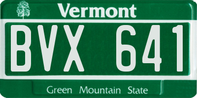 VT license plate BVX641
