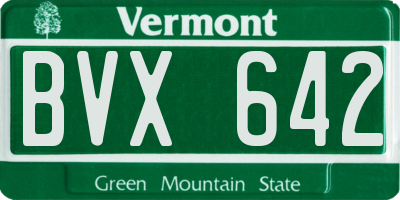 VT license plate BVX642