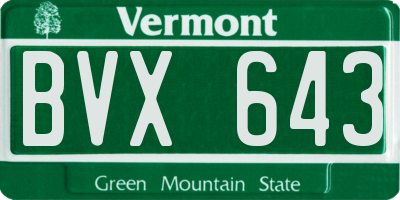 VT license plate BVX643