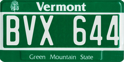VT license plate BVX644