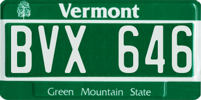 VT license plate BVX646