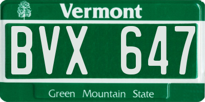 VT license plate BVX647