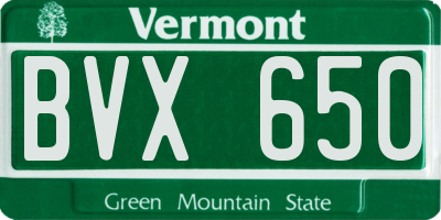 VT license plate BVX650