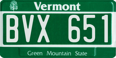 VT license plate BVX651