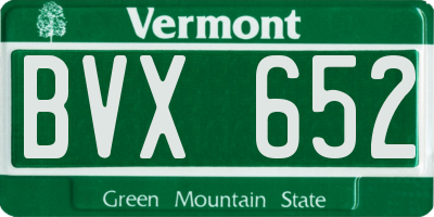 VT license plate BVX652