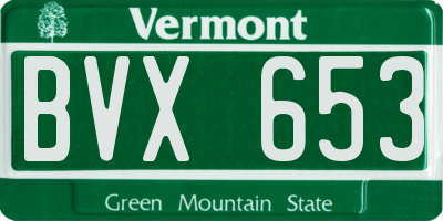 VT license plate BVX653
