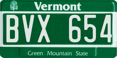 VT license plate BVX654