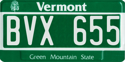 VT license plate BVX655