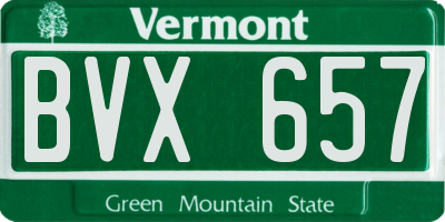 VT license plate BVX657