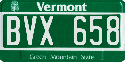 VT license plate BVX658