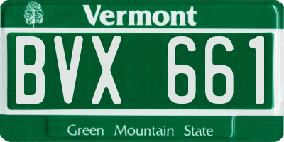VT license plate BVX661
