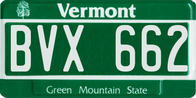 VT license plate BVX662