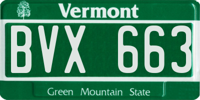 VT license plate BVX663