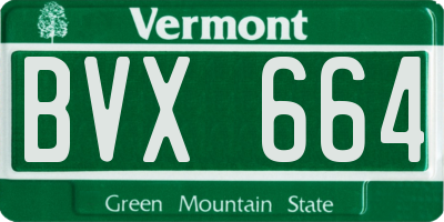 VT license plate BVX664
