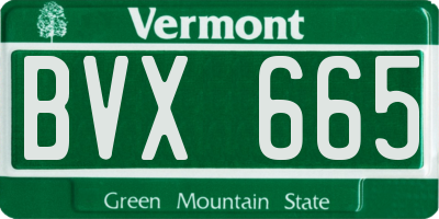 VT license plate BVX665