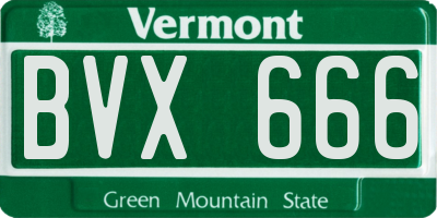 VT license plate BVX666