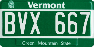VT license plate BVX667