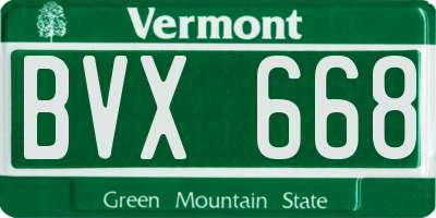 VT license plate BVX668