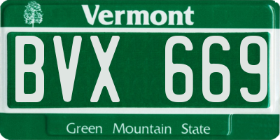 VT license plate BVX669