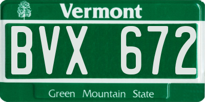 VT license plate BVX672