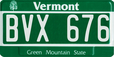 VT license plate BVX676