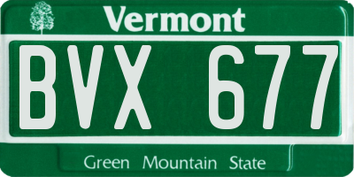 VT license plate BVX677