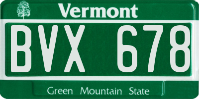 VT license plate BVX678