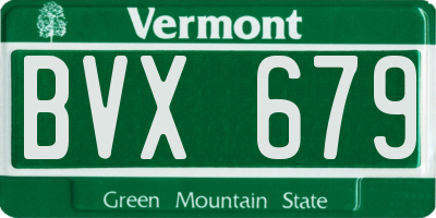 VT license plate BVX679