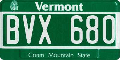 VT license plate BVX680