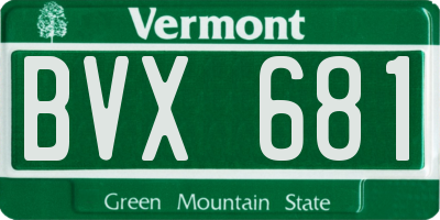 VT license plate BVX681