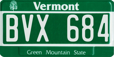 VT license plate BVX684