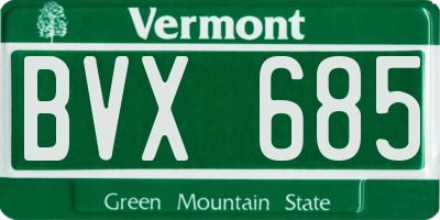 VT license plate BVX685