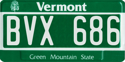 VT license plate BVX686