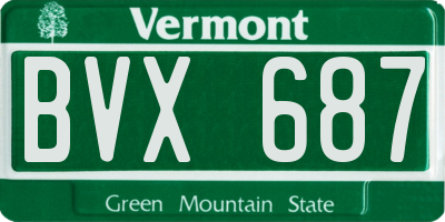 VT license plate BVX687