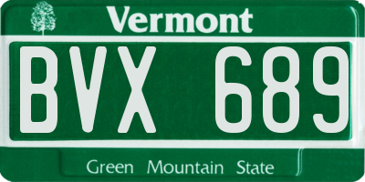 VT license plate BVX689