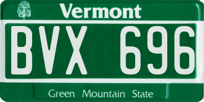 VT license plate BVX696