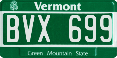 VT license plate BVX699