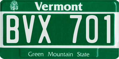 VT license plate BVX701