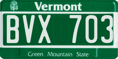 VT license plate BVX703