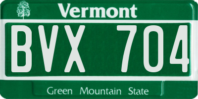 VT license plate BVX704